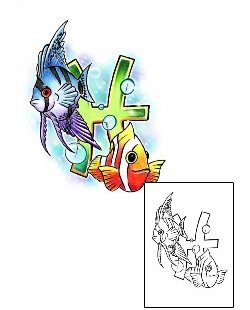 Pisces Tattoo Marine Life tattoo | AXF-01126