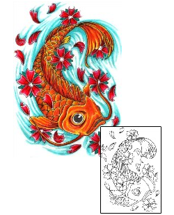 Koi Tattoo Marine Life tattoo | BOF-00161