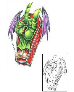 Horror Tattoo Zombie Hand Coffin Tattoo