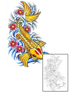 Cherry Blossom Tattoo Marine Life tattoo | CCF-00614