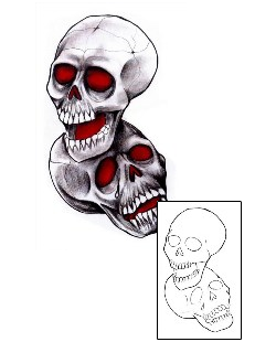 Comedy Tragedy Mask Tattoo Horror tattoo | CHF-00112