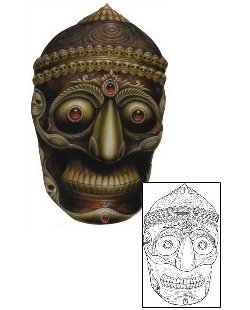 Mask Tattoo Religious & Spiritual tattoo | DFF-01226