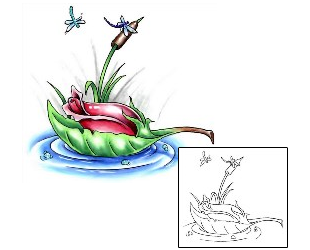 Dragonfly Tattoo Plant Life tattoo | GJF-00083
