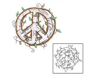 Peace Symbol Tattoo Plant Life tattoo | GJF-01336