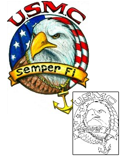 Military Tattoo Semper Fi Eagle Tattoo
