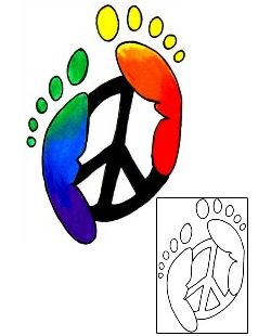 Peace Symbol Tattoo JJF-00311