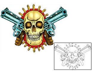 Gun Tattoo Horror tattoo | JUF-00005