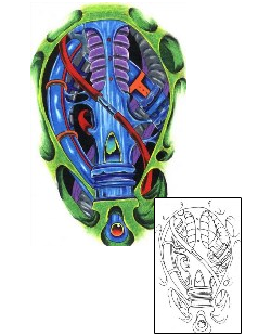 Biomechanical Tattoo Specific Body Parts tattoo | KDF-00070