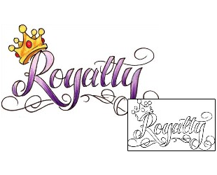 Crown Tattoo Royalty Script Lettering Tattoo