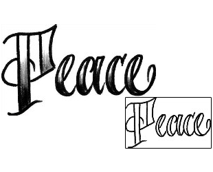 Picture of Peace Script Lettering Tattoo