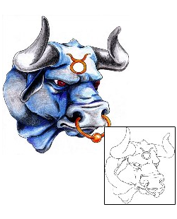 Bull Tattoo Zodiac tattoo | MWF-00087