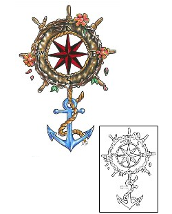 Compass Tattoo Marine Life tattoo | PCF-00040