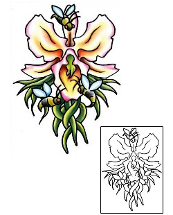 Orchid Tattoo Insects tattoo | PLF-02047