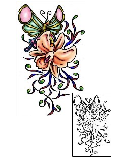 Orchid Tattoo Insects tattoo | PLF-02091