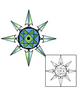 Compass Tattoo Astronomy tattoo | PPF-01648