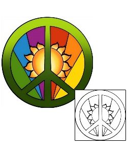 Peace Symbol Tattoo Miscellaneous tattoo | PPF-03588