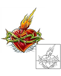 Sacred Heart Tattoo Religious & Spiritual tattoo | QDF-00037