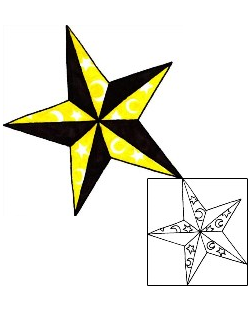 Nautical Star Tattoo Astronomy tattoo | RIF-00832
