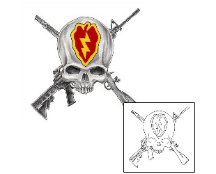 Gun Tattoo Infantry Skull Tattoo