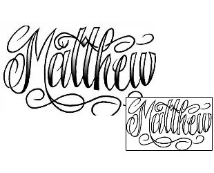 Picture of Matthew Script Lettering Tattoo