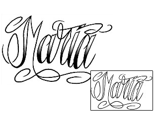 Picture of Maria Script Lettering Tattoo