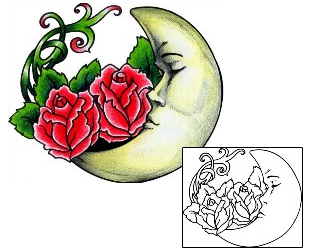 Moon Tattoo Plant Life tattoo | AAF-02004