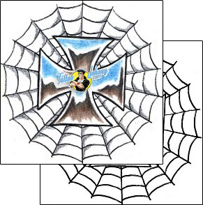 Spider Web Tattoo iron-cross-tattoos-bones-bof-00030
