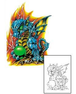 Picture of Blue Mysterious Dragon Tattoo