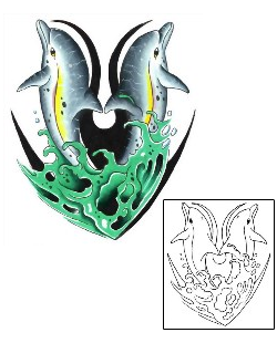 Dolphin Tattoo Marine Life tattoo | G1F-00250