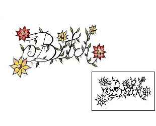 Lettering Tattoo Plant Life tattoo | LBF-00029
