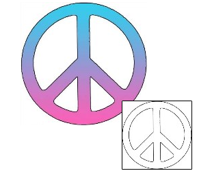 Peace Symbol Tattoo N2F-00127