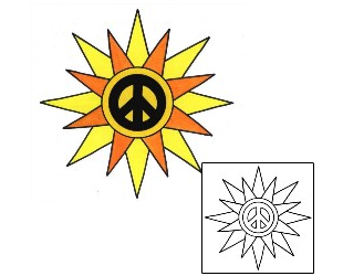 Peace Symbol Tattoo Miscellaneous tattoo | PHF-00302