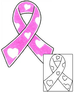 For Women Tattoo Heart Breast Cancer Ribbon Tattoo