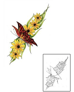 Butterfly Tattoo Plant Life tattoo | SOF-00172