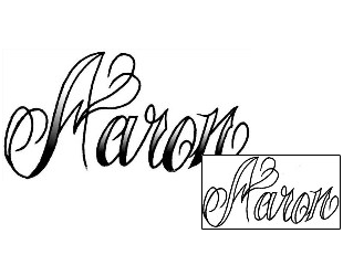 Picture of Aaron Script Lettering Tattoo