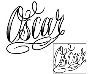 Picture of Oscar Script Lettering Tattoo